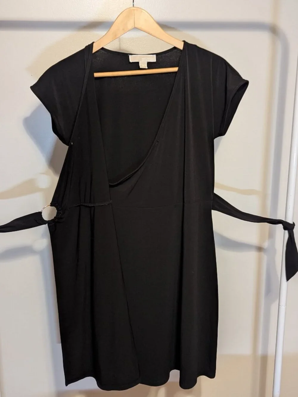 Michael Kors Black Elegant Pullover Wrapped Dress